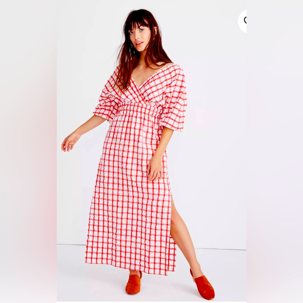 Mara Hoffman Nami Cover Up Dress in Poppy Plaid S